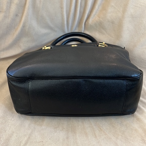 Tory Burch Horsebit Jaden Black Soft Pebbled Leather Satchel - Picture 5 of 9